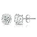 Belacqua 2 Carat Round Lab Grown Diamond Stud Earrings in 14K White Gold, Push Back, F Color, VS Clarity, 4 Prong Setting, Fine Jewelry for Women, Gift Box Included