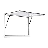 Garvee Concession Window for Food Truck 36x36 in, Aluminum Alloy Food Truck Window with Door Handle, Concession Awning Door Up to 85 Degrees, for BBQ Trailer, Mobile Catering, Glass Not Included