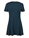 Lock and Love WT770 Womens Short Sleeve Handkerchief Hem Tunic XL TEAL