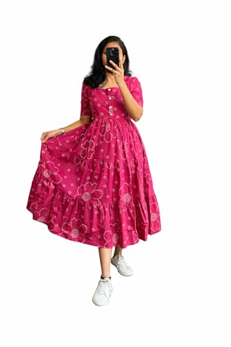 Image of Women's Rayon Maxi Midi Dress Western Dress for Women Elegant Floral Printed Long Dresses