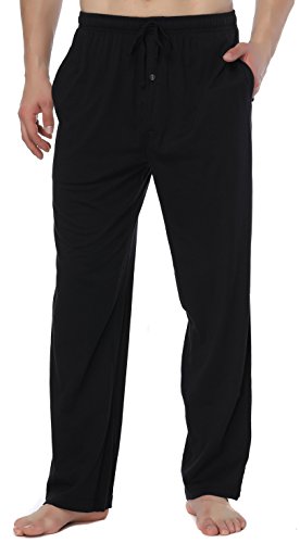 RENZER Men's Sleep Pajama Pants 100% Knit Cotton Sleep Long Lounge Pants