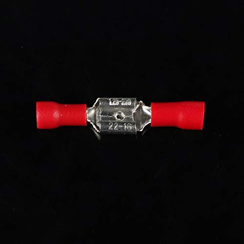 Davitu 1000pcs MDD1.25-187 Red AWG22-16 Brass Insulating Crimp Terminals Connectors Male Terminal - (Color: Red)