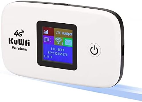 KuWFi Mobile WiFi Router, Travel WiFi Hotspot Unlocked 4G LTE Router Portable WiFi Hotspot 4G LTE Mobile Wifi Hotspot Support B1/ B3/ B7/B8/B20