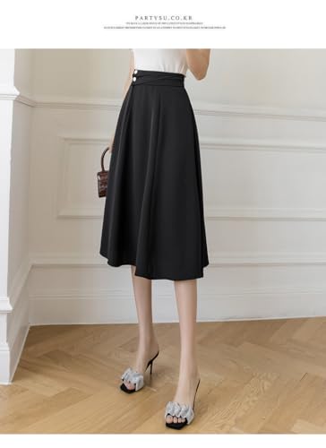a high-Waisted French Retro A-line mid-Length Skirt for Ladies, Suitable for Daily Commuting3