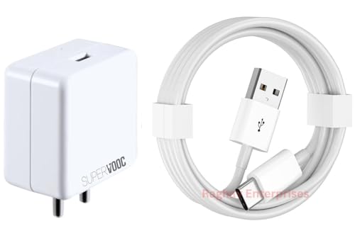 Image of Fast Charging Adaptor and USB to Type C Cable Combo Compatible with Realme, Samsung, OnePlus, Tecno, Oppo, Infinix, Lava, Motorola, Mobiles, Dash, Warp, Vooc, Supervooc All Protocols Supported -FT-RED