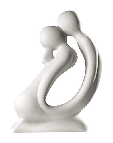 GILDE Sculpture Francis Paar Kuss - kniende Figur in Creme weiß H 42 cm