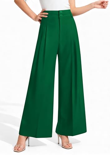 Image of PRETTYGARDEN Women's High Waisted Wide Leg Dress Pants
