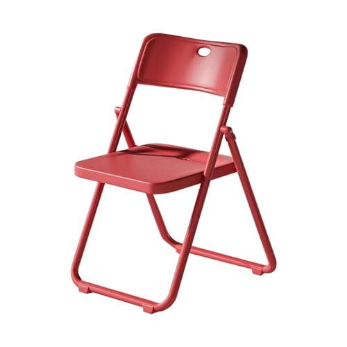 Chaise pliante portable cadre métal robuste dossier rouge