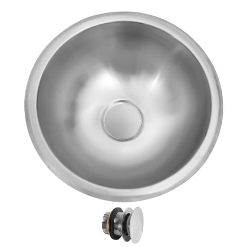 Image of RV Kitchen Sink,13 inch x 13 inch Stainless Steel Bar Sink,13 Inch Small Kitchen Sinks with Oval Features for Bathroom,Outdoor,RV and Bar, Included with Kitchen Sinks Drain Assembly
