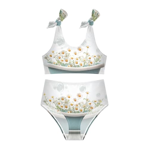 Tub Daisy Flower Bubble Girls Bikini Sets 2 Piece Swimsuits Bathing Suit Swimwear3