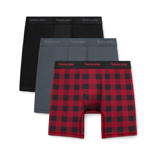 Image of Tommy John Men's Luxe Modal 6 inch Mid-Length Boxer Brief Underwear 3-Pack