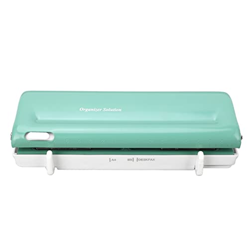 Perfurador de Papel de 6 Furos Espaçamento Ajustável Planejador Furador para A4 A5 B5 A6 A7 Verde Ca