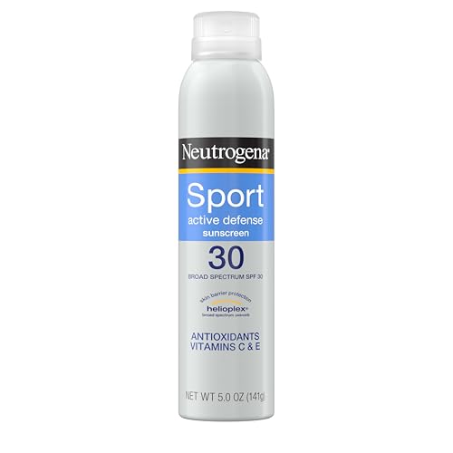 Neutrogena Sport Active Defense SPF 30 Sunscreen Spray Sweat & Water Resistant Spray Sunscreen with Broad Spectrum UVA/UVB Sun Protection for Sunburn Prevention Oxybenzone-Free 5.0 oz