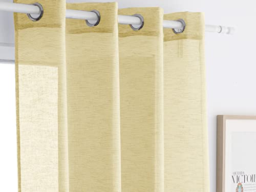 Antilo - Cortina ollaos Noelia 200x260 cm - Color Mostaza Cover
