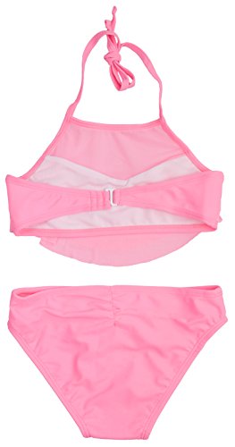 Image of ToBeInStyle Girls' Two Piece Halter Top Flowy Mesh Bikini & Bikini Bottoms