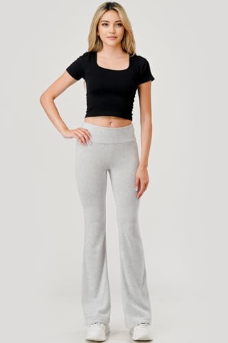 ShoSho Womens High Waist Stretchy Yoga Flare & Wide Leg Pants Lounge Bottom Buttery Soft Pants2