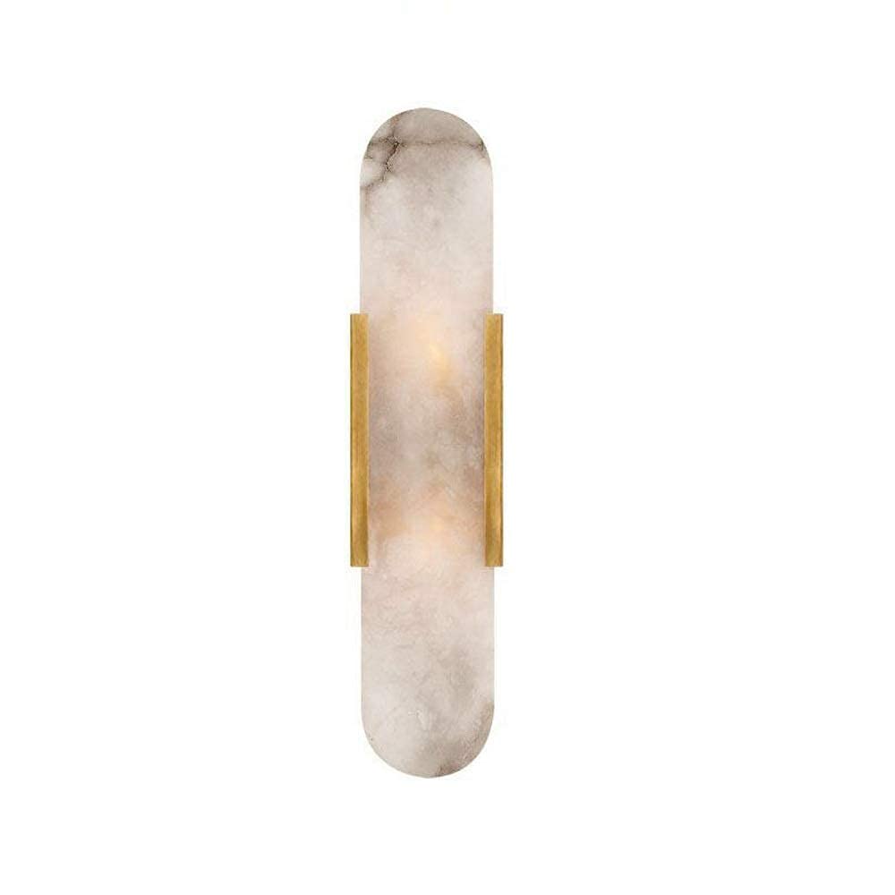 KBUUKYYXouy Metal Sconce Marble Lampshade Wall Lamp, Headboard Lighting Modern Wall Light Fitting Night Lamps for Living Room Bedroom Bedside Hallway Decorative Warm White Wall Wash Lights(50cm)
