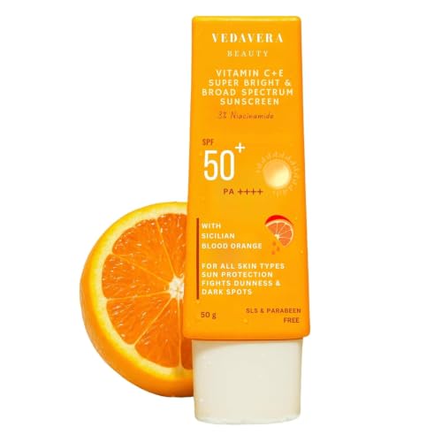 Image of Herbals Vitamin C + E Super Bright Sunscreen | Water-Light Or Blue Light Protection With Liquid Spf 50 & PA++++ | UVA & UVB Protection| No White Cast | For All Skin Types (Pack 1) (50 G)