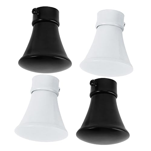 MAGICLULU 4pcs Iron Art Curtain Rod End Caps Black White Roman Rod Accessories for Stylish Home Decor Wear-Resistant Design for Living Room Bedroom