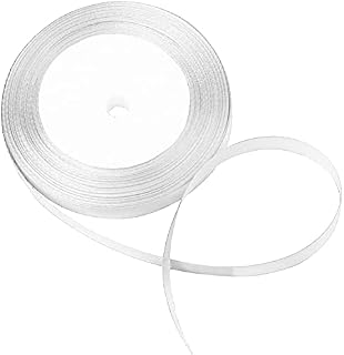 nuoshen White Ribbon, 10mm x 22m Double Sided Satin Ribbon for Gift Wrapping Valentine Wedding Party Decoration