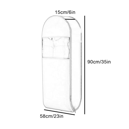 Garment Bags for Hanging Clothes Satin Fabric, Clothing Bags Storage Hanging Fully Sealed, Compressed Space 40%, Side Opening and Large Window(Beige,90x58x15cm/35x23x6in)2