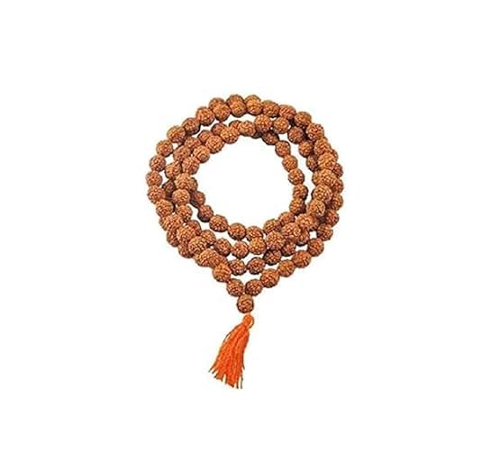 HICKORY Original Rudraksha Mala Brown - 7-8 mm with Certificate for Wearing - Kanthi Mala - 5 Mukhi Mala, 108 Beads for puja Jaap-image-0