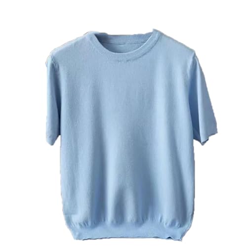 Men's Cashmere Short Sleeve Knitted Pullover Sweater Men Crewneck Casual Vintage Sweater2