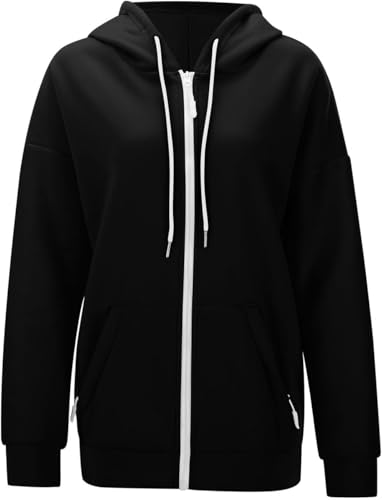 Distant Sound Womens Zip Up Hoodies Oversized Sweatshirts Fall School Fashion Outfits Casual Jackets 2025 Winter Clothes3