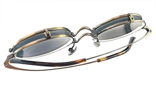 Circleperson Pure Titanium Glasses Polarized Flip up Sunglasses Vintage Small Round 47-21-1424