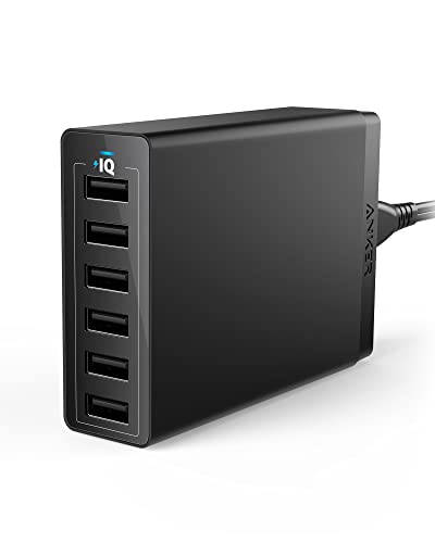 Anker PowerPort 6 60W 6ポートUSB充電器、PowerIQテクノロジー搭載ファミリーサイズデスクトップ充電アダプタ、iPhone、iPad、Samsung、Nexus、HTC、Nokia、Motorolaなど用 (ブラック)