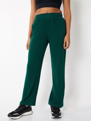 Image of Max Women Loose Mid Rise Solid Athleisure Track Pants