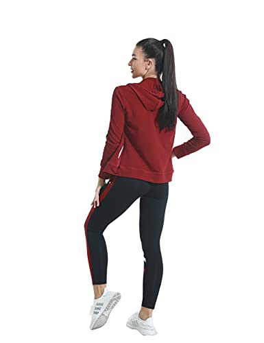 Jacket Vest and Leggings Sets Women Yoga Workout Clothes Sets Jogging Tracksuit Stretch Outfit Set 3 Pieces Set for Women (Rust Red, x_l)