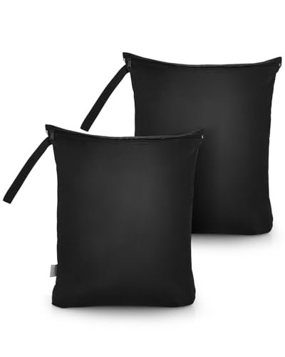 OTraki Bolsa Ropa Sucia Viaje, 2PCS 40x50CM Bolsas Impermeable Bañador Mojado Wetbag Reutilizable Organizador con Cremallera Bolsa De Lavandería para Gimnasio, Natación, Hogar, Viaje (Medium)