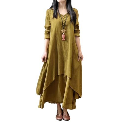 Robe pour femmes coupe ample haut de gamme manches longues GUOYUXIAO
