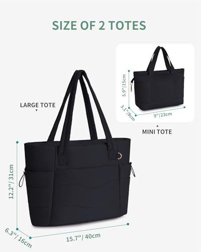 Wandering Nature Work Tote Bag with Cup Holder, Nurse Bag 2 Set, 15.6" Laptop Compartment & Trolley Sleeve for Women, Travel - Image 5