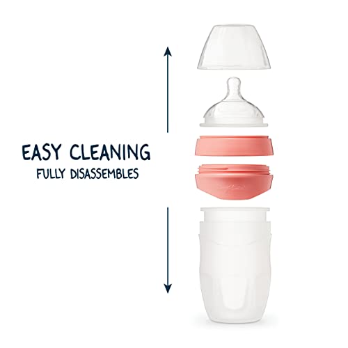 Tiny Twinkle Silicone Baby Bottle With Comfort Grip And Soft Flexible Nipple - Squeezably Soft Baby Bottles For Newborn And Up (Blossom, 8 Ounce) #TOP3