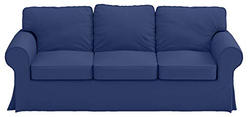 The Premium Heavy Cotton Ektorp 3 Seat Sofa Cover Replacement Is Custom Made For Ikea Ektorp Sofa Cover, An Ektorp Sofa Slipcover Replacement (Deep Blue) #TOP3