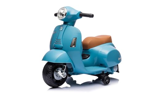 TURBO CHALLENGE - Vespa GTS - Porteur Elèctrique - 119167 - Scooter - Bleu - Prêt à Rouler - 25Kg Max - Plastique - Batteries Rechargeables - À partir de...