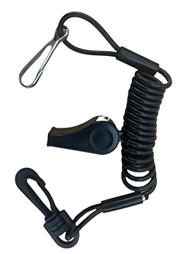 JLP SEADOO DESS Key Replacement Repair Safety Lanyard Tether Cord With Whistle SEA DOO SEA-DOO bLACK