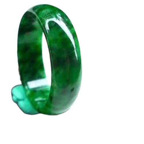 YZDKJ Jade Ring Natürlicher Burmese Jadeite Ring Schmuck Fine Schmuck Trockene Blüte Grüner Fingerring Smaragd Herren- und Damenring (Gem Color : Inner Diameter 18 mm)