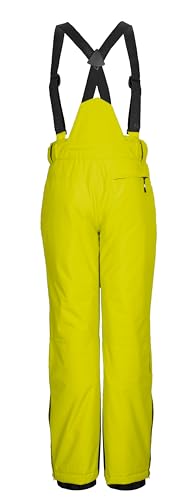 killtec Jungen Skihose/Funktionshose mit abnehmbarem Latz, Kantenschutz und Schneefang KSW 214 BYS SKI PNTS, Lime, 164, 43651-000