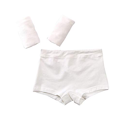Serecofo Lot de 3 Shorty Boxers pour Fille en Blanc en Coton Peigné sous-Vêtements pour Petites et Jeune Filles 2-15 Ans Doux et Confortable (13-15 Ans, 3 Blanc) Cover