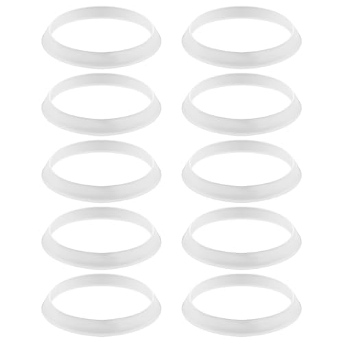 lasuroa 10 Pz Anelli di Tenuta Conici, Guarnizione Conica in Gomma per Scarico Lavello per Tubo di Scarico da 1 1/2 Pollici Diametro Interno 38 mm Diametro Esterno 43 mm (Bianco)