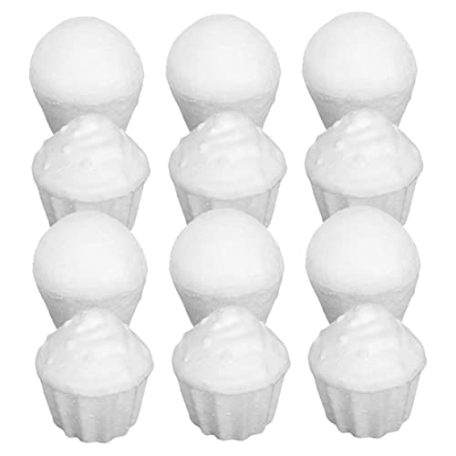 Toyvian 36 Peças De Modelagem De Bolo De Espuma De Cupcake Branco