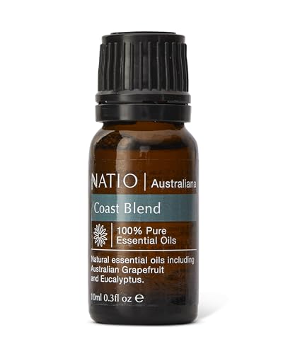 Natio Australia Australiana Pure Essential Oil Blend - Coast 10ml - 100% Pure & Natural Essential Oil Blend - Eucalyptus, Pink Grapefruit, Lavender, Rosemary & Ylang Ylang - Vegan Friendly & Made in Australia
