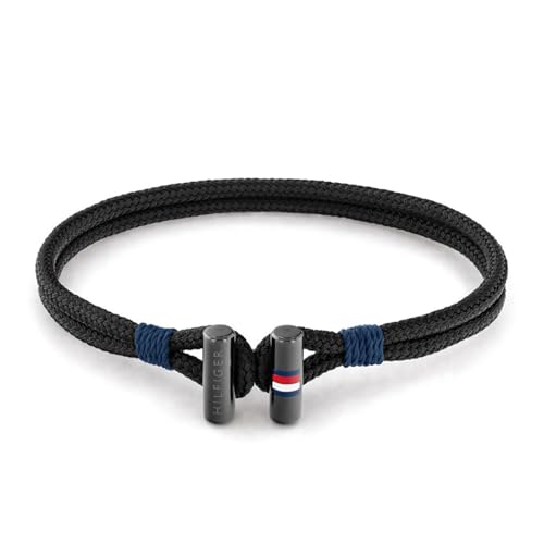 Tommy Hilfiger Jewelry Braccialetto da Uomo in Nylon Colore Nero...