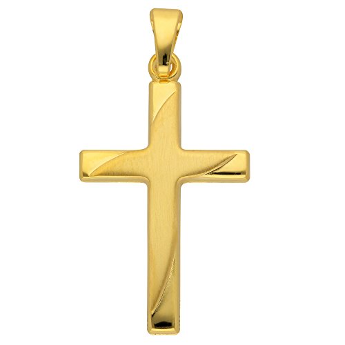 Preisvergleich Produktbild Gold Kreuz Anhänger aus 585 Gelbgold