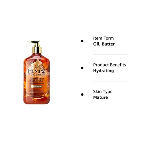Hempz Pumpkin Spice & Vanilla Chai Herbal Body Moisturizer 17 Oz. #TOP5