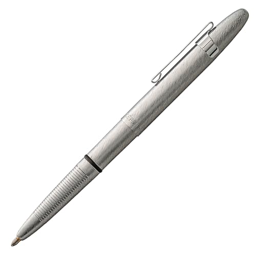 Fisher Space Pen Brushed Chrome Bullet Space Pen, Ballpoint, Brass, Black Ink, Pocket Clip, Gift Box