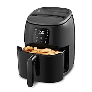 DASH Tasti-Crisp™ Digital Air Fryer with AirCrisp Technology, Custom Presets, Temperature Control, and Auto Shut Off Feature, 2.6 Quart – Black